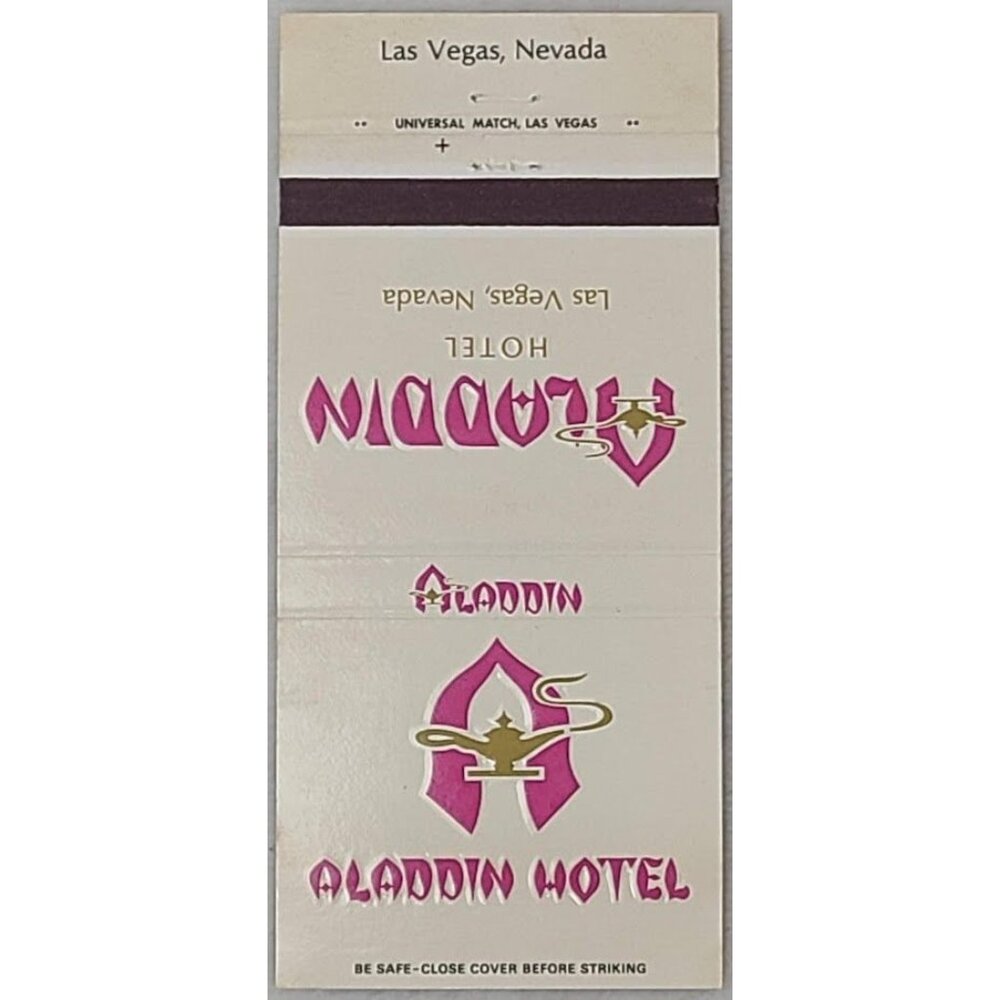 Vintage Aladdin Hotel Las Vegas Nevada NV Matchbook Cover